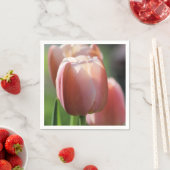 Serviette En Papier Tulipes roses (En situation)