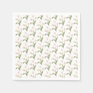 Serviette En Papier Tulipes roses aquarelles Fête prénatale florale
