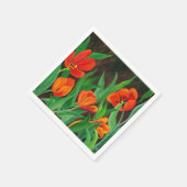 Serviette En Papier Tulipes rouges (Coin)