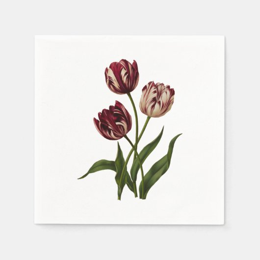 Serviette En Papier Tulipes vintages (Devant)