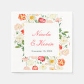 Serviette En Papier Tulips and Daffodils Spring Wedding (Devant)