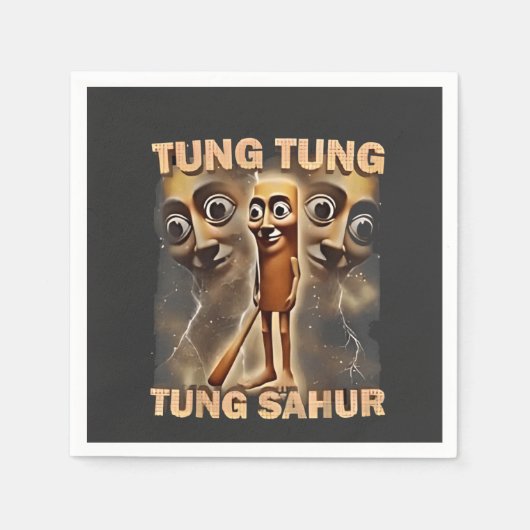 Serviette En Papier Tung tung sahur Brainrot Meme (Devant)