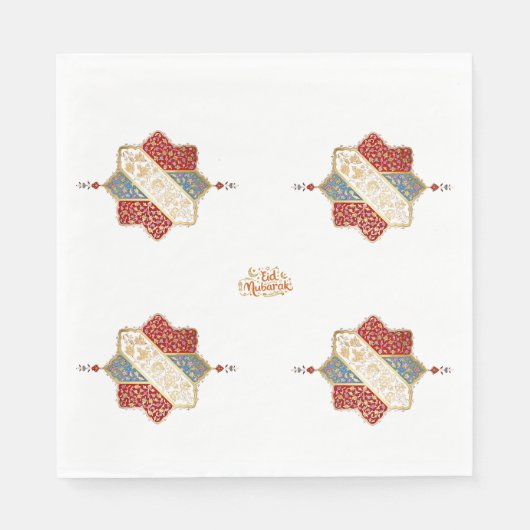 Serviette En Papier Turkish design elegant Eid Mubarak  (Devant)