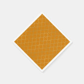 Serviette En Papier Turmeric Jaune & Gold Quatrefoil Motif Party (Coin)