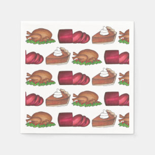 Serviette En Papier Turquie Cranberry Citrouille Pie Thanksgiving Dîne