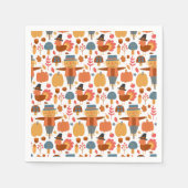 Serviette En Papier Turquie et Scarecrow Thanksgiving Motif (Devant)