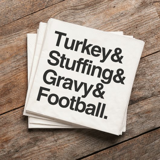 Serviette En Papier Turquie & farce & Gravité & Football Thanksgiving