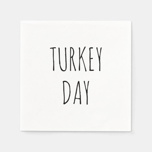 Serviette En Papier Turquie jour noir simple écriture manuscrite grâce (Devant)