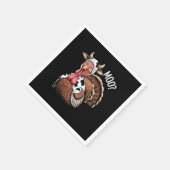 Serviette En Papier Turquie Moo Drôle Thanksgiving (Coin)