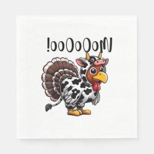 Serviette En Papier Turquie Moo Drôle Thanksgiving Fake Cow Moo