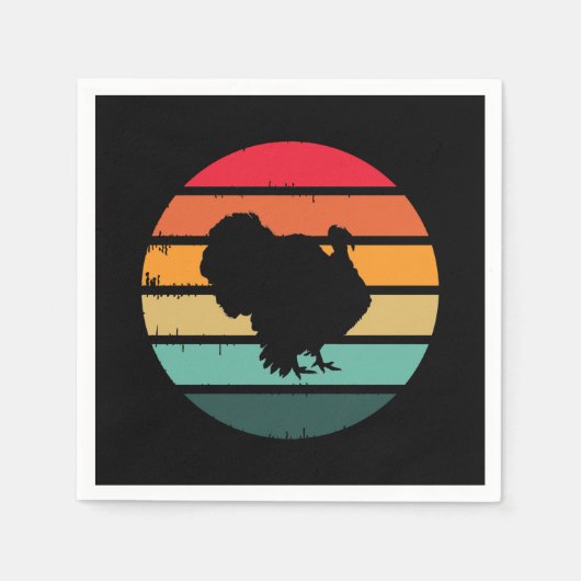Serviette En Papier Turquie Oiseau Thanksgiving Distressed coucher de (Devant)