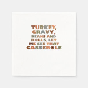 Serviette En Papier Turquie Roule Casserole, Thanksgiving Retro Funny