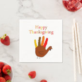 Serviette En Papier Turquie Thanksgiving tiré à la main (En situation)