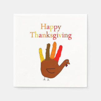 Serviette En Papier Turquie Thanksgiving tiré à la main