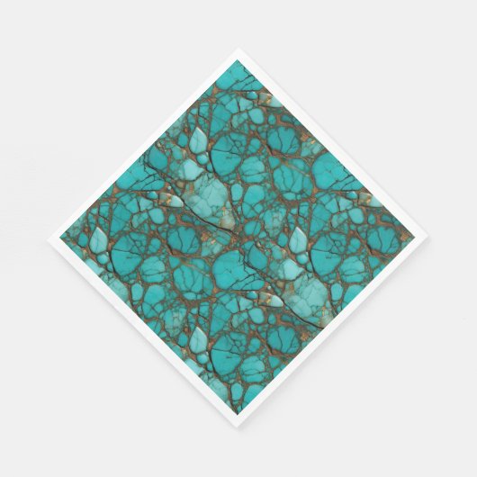 Serviette En Papier Turquoise (Coin)