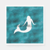 Serviette En Papier Turquoise Aqua Blue Parties scintillant Éperche Si (Devant)