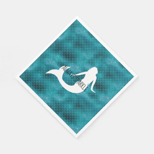 Serviette En Papier Turquoise Aqua Blue Parties scintillant Éperche Si (Coin)