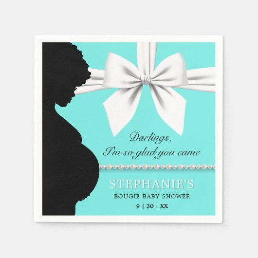 Serviette En Papier Turquoise Aqua Glam Elegant Ethnic Tiffany Baby sh (Devant)