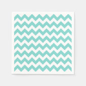 Serviette En Papier Turquoise Aqua White Chevron Zig-Zag Motif (Devant)