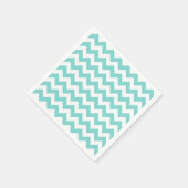 Serviette En Papier Turquoise Aqua White Chevron Zig-Zag Motif (Coin)