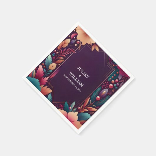 Serviette En Papier Turquoise automne riche Gem Bold Bijoux Mariage To (Coin)