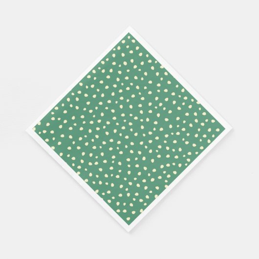 Serviette En Papier Turquoise Avec Papier À Points Beiges (Coin)