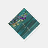 Serviette En Papier Turquoise avec Peacock Mariage Papier Napkin (Coin)