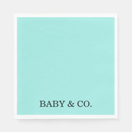 Serviette En Papier Turquoise Baby & Co. Baby Shower Paper Plate (Devant)