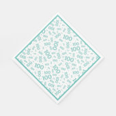 Serviette En Papier Turquoise/blanc 100 Motif de nombre aléatoire (Coin)