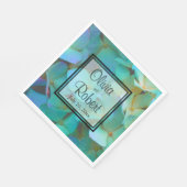 Serviette En Papier Turquoise bleu jaune rose hydrangée fleurs (Coin)