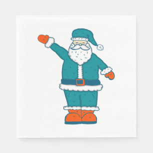 Serviette En Papier turquoise bleu orange noël santa claus