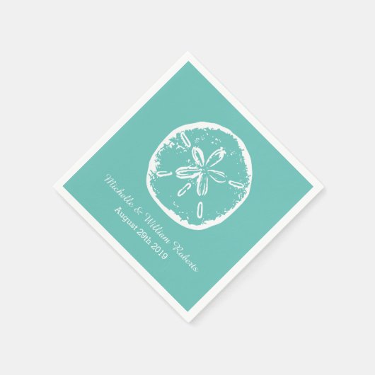 Serviette En Papier Turquoise bleu Sable dollar de la plage serviettes (Coin)