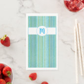 Serviette En Papier Turquoise, bleu, vert et blanc (En situation)
