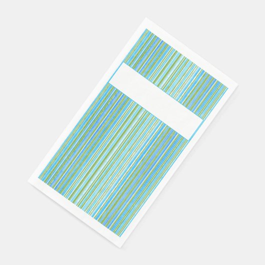 Serviette En Papier Turquoise, bleu, vert et blanc (Coin)