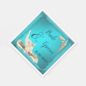 Serviette En Papier Turquoise Blue Aqua Turquoise Seashell Beach Maria (Coin)