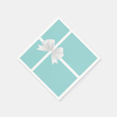 Serviette En Papier Turquoise Blue Big White Bow Bridal Shower (Coin)