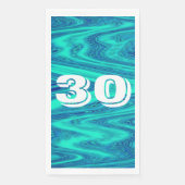 Serviette En Papier Turquoise Blue Waves 30e anniversaire âge personna (Devant)