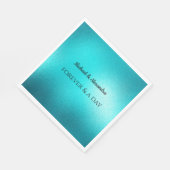 Serviette En Papier Turquoise Chic Aqua Blue Mariage (Coin)