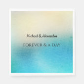 Serviette En Papier Turquoise Chic Blanc Aqua Mariage bleu (Devant)