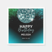 Serviette En Papier Turquoise Disco Parties scintillant Dance Party An (Devant)