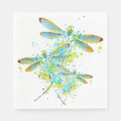 Serviette En Papier Turquoise éclaboussure de libellule (Devant)
