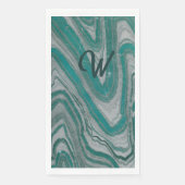 Serviette En Papier Turquoise et gris naturel moderne Abstrait (Devant)