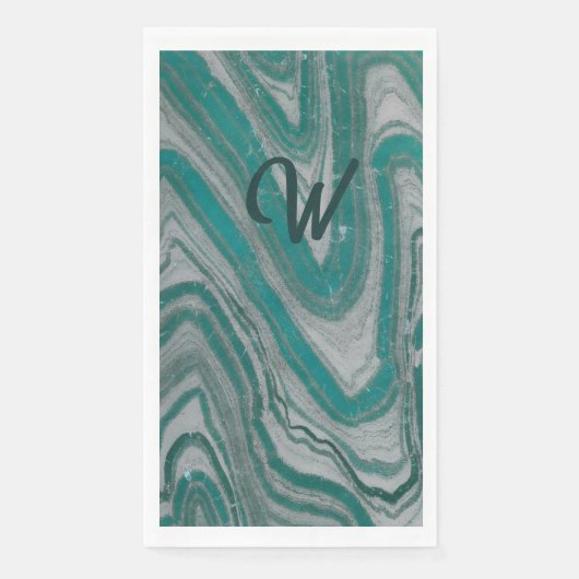 Serviette En Papier Turquoise et gris naturel moderne Abstrait (Devant)