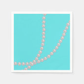 Serviette En Papier Turquoise et perles (Devant)