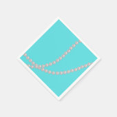Serviette En Papier Turquoise et perles (Coin)