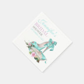 Serviette En Papier Turquoise et rose chaussure et rose pour une baby  (Coin)