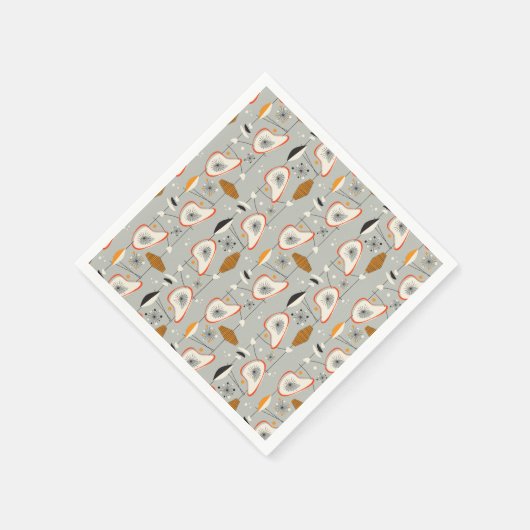 Serviette En Papier Turquoise géométrique et Motif bleu (Coin)