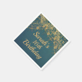 Serviette En Papier Turquoise Gold String éclaire Bokeh 16e anniversai (Coin)