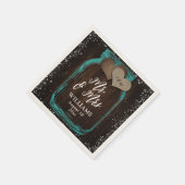Serviette En Papier Turquoise Grange Wood Mason Jar Rustic M & Mme Mar (Coin)