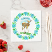 Serviette En Papier Turquoise Happy Easter Cerf (En situation)